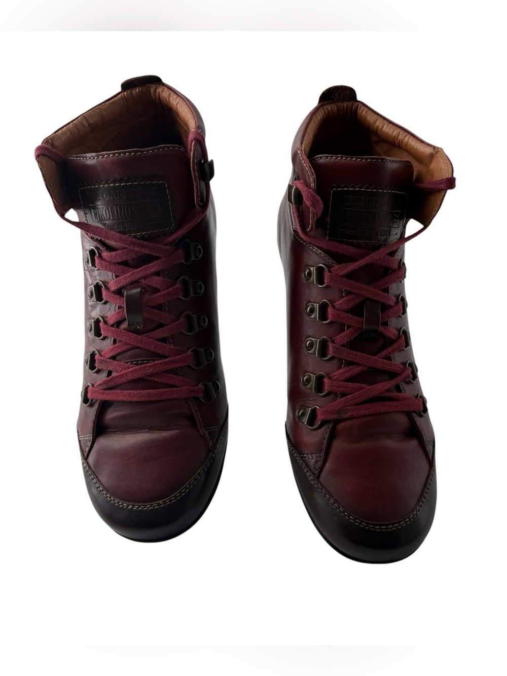 Pikolinos Lisboa Leather Women’s Boho Ankle Boots Garnet Size U.S. 9-9.5; EUR 40